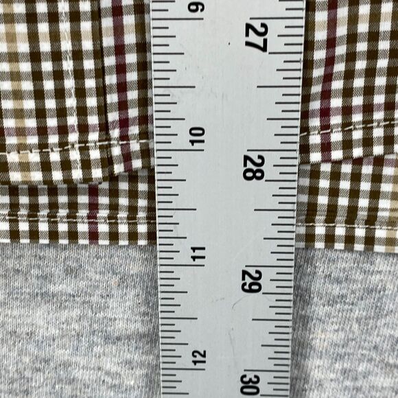Tricots St Raphael Shirt Mens Large Button Up Brown Plaid Long Sleeve Collared - Picture 12 of 12
